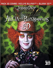 Alicia en el Pas de las Maravillas 3D + 2D carátula Blu-ray