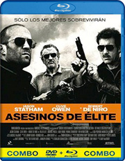 Asesinos de élite + DVD carátula Blu-ray