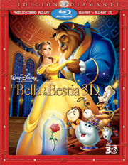 La Bella y la Bestia 3D carátula Blu-ray