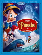 Pinocho: Edicin Platino carátula Blu-ray