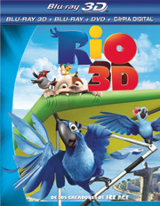 Rio Blu-ray 3D + Blu-ray + DVD carátula Blu-ray