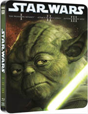 Star Wars: Steelbook - Precuelas. Episodios I, II y III carátula Blu-ray