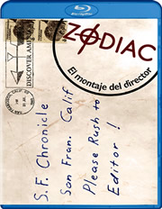 Zodiac: El montaje del director carátula Blu-ray