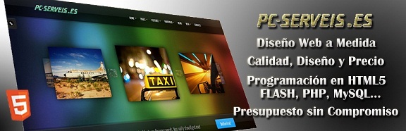 Todos los Desarrollos Web de PC-SERVEIS son flexibles y ampliables, para poder aadir ms funciones cuando lo desee, como por ejemplo, galeras de fotos, catlogos de productos, ventas online, foros, blogs, boletines de noticias, registro de usuarios, pasarelas de pago, etc. y optimizadas para facilitar el posicionamiento en los principales buscadores de Internet.